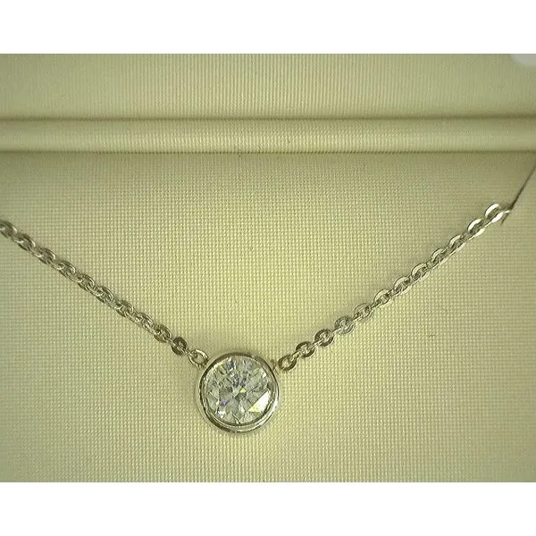 14K White Gold Round Diamond Necklace Diny's Jewelers Middleton, WI