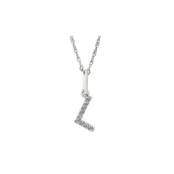 10K White Initial E Diamond Pendant Diny's Jewelers Middleton, WI
