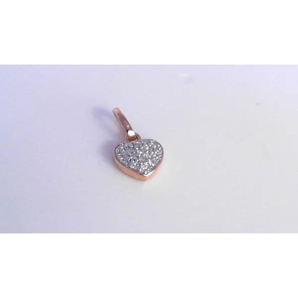 14K Rose Gold Diamond Heart Charm Pendant Diny's Jewelers Middleton, WI