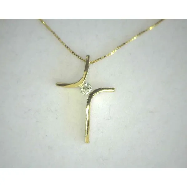 14K Yellow Gold Diamond Cross Pendant Diny's Jewelers Middleton, WI