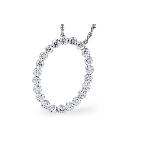 14K White Gold Diamond Oval Pendant Diny's Jewelers Middleton, WI