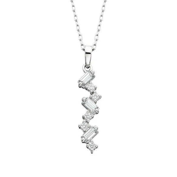 14Kt White Gold Necklace with 8 Diamonds Pendant Diny's Jewelers Middleton, WI