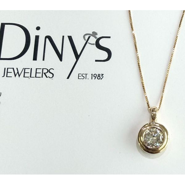 14KT Yellow Gold Diamond Pendant RBC 3/4ct Image 2 Diny's Jewelers Middleton, WI