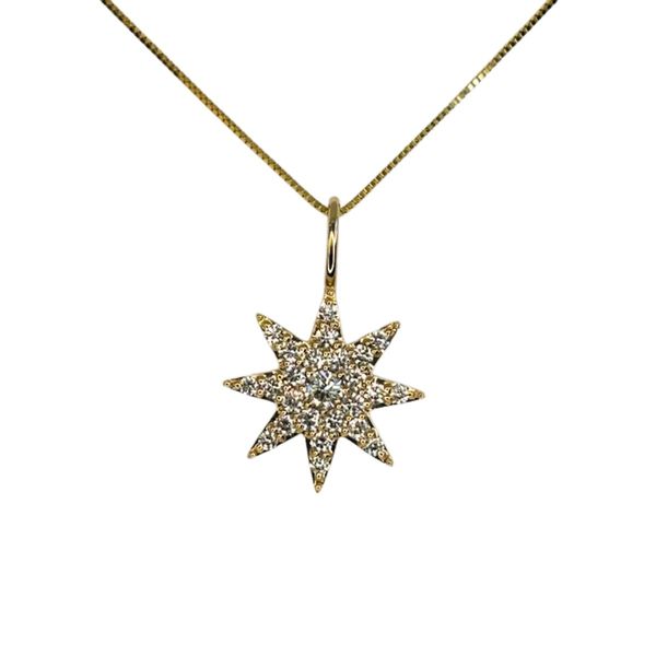 14KT Yellow Gold Star Diamond Pendant 18" Image 2 Diny's Jewelers Middleton, WI