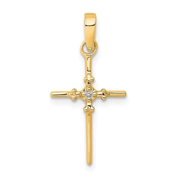 14KY Pendant/Charm Cross 1 Dia Diny's Jewelers Middleton, WI