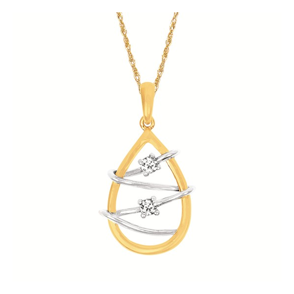 10K Yellow and White Gold Diamond Pendant Necklace Diny's Jewelers Middleton, WI
