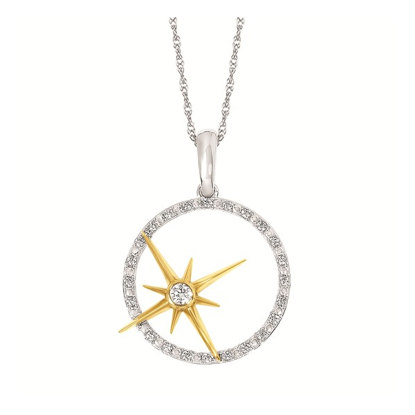 14K White and Yellow Gold Diamond Pendant Necklace Diny's Jewelers Middleton, WI