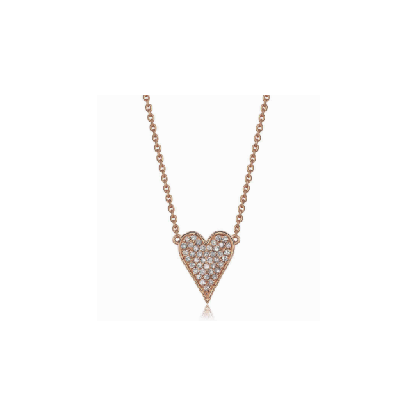 14K Yellow Gold Pave Diamond Heart Necklace Diny's Jewelers Middleton, WI