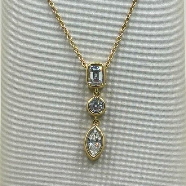 14K Yellow Gold Fancy-Cut Diamond Necklace Image 2 Diny's Jewelers Middleton, WI