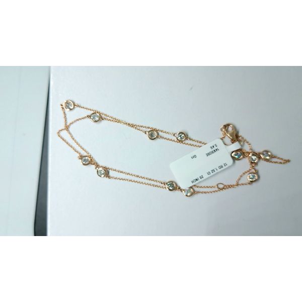 14K Rose Gold 20 Inch Diamond Station Chain Necklace Diny's Jewelers Middleton, WI