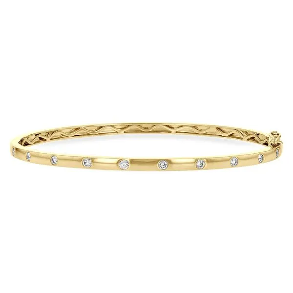14K Yellow Gold Diamond Flush Set Bangle Bracelet Diny's Jewelers Middleton, WI