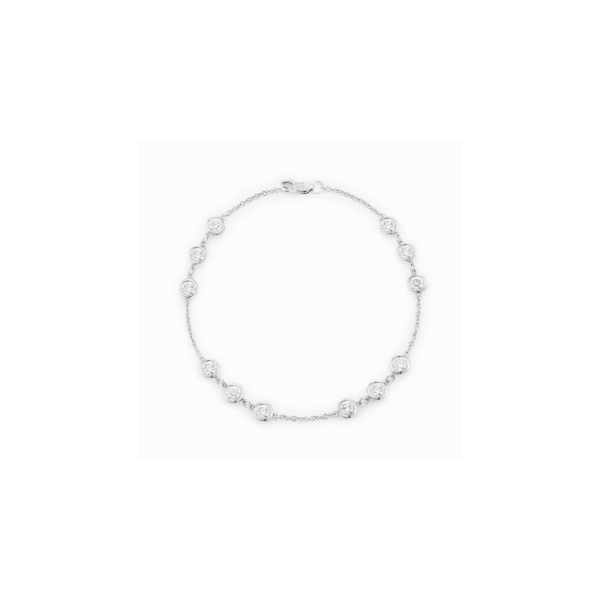 14K White Gold Diamond Station Bracelet Diny's Jewelers Middleton, WI