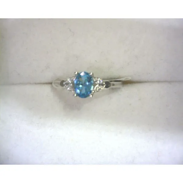 10K White Gold Blue Zircon Fashion Ring Diny's Jewelers Middleton, WI