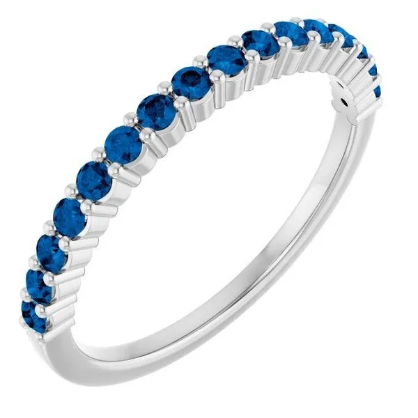 14KT White Gold Blue Sapphire Stacker Ring Diny's Jewelers Middleton, WI