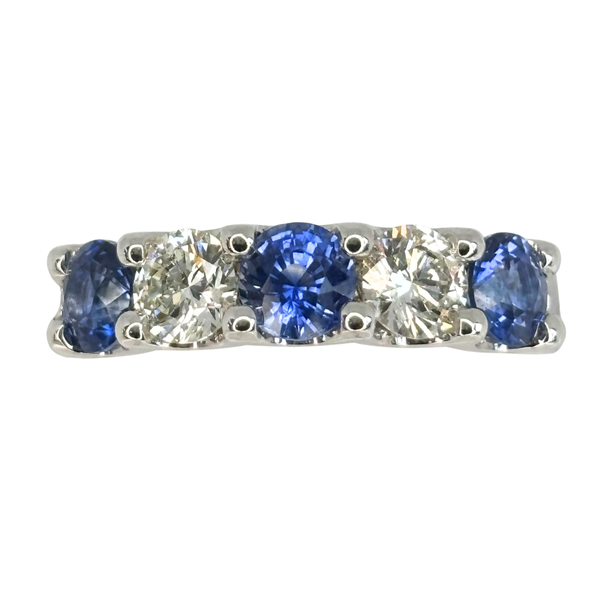 14K White Gold Blue Sapphire & Diamond Ring Diny's Jewelers Middleton, WI