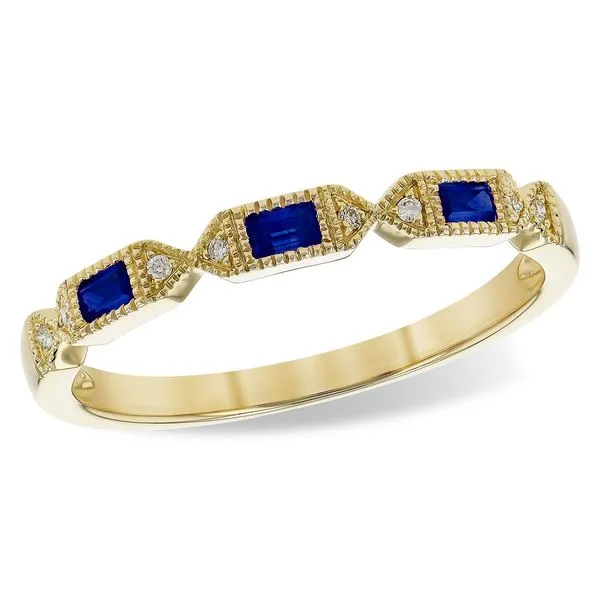 14Kt Yellow Fashion Ring with 8 Diamonds 0.15ctw and 3 Sapphires 0.13ctw Diny's Jewelers Middleton, WI