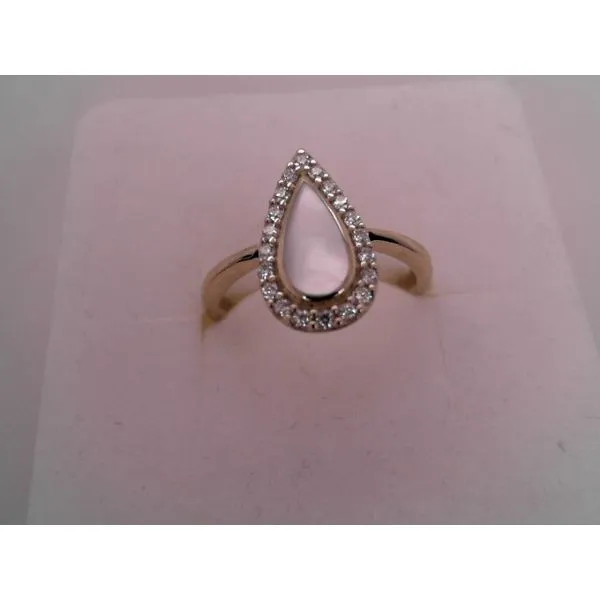 14Kt Yellow Kabana Fashion Ring with White Mother of Pearl and Diamonds 0.18ctw Diny's Jewelers Middleton, WI