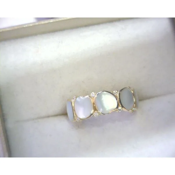 14Kt Yellow Kabana Fashion Ring with White Mother of Pearl 'Pebble' Diny's Jewelers Middleton, WI