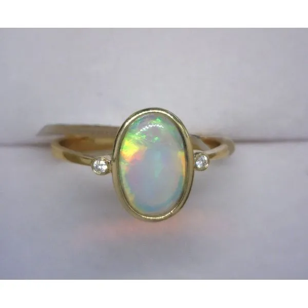 14KT Yellow Gold Bezel Opal Ring Diny's Jewelers Middleton, WI
