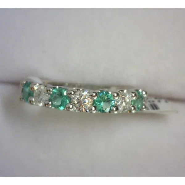 14KT White Gold Emerald & Diamond Ring Diny's Jewelers Middleton, WI
