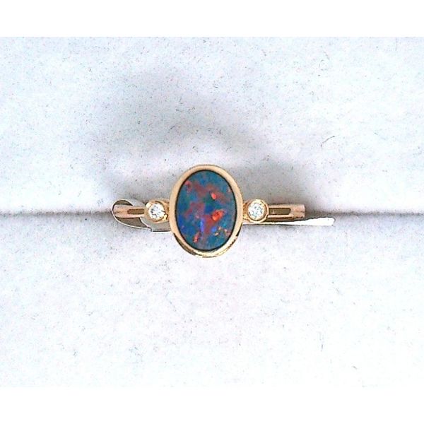 14Kt Yellow Gold Opal Bezel Ring Diny's Jewelers Middleton, WI