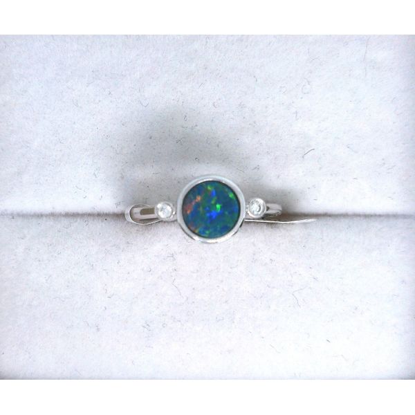 14K White Gold Opal Bezel Ring Diny's Jewelers Middleton, WI