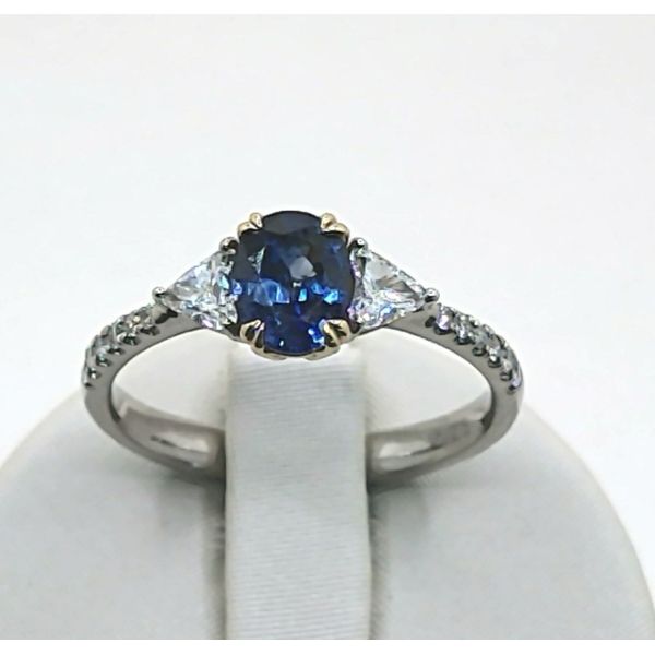 Sapphire and Diamond Ring in Platinum and 14K Yellow Gold Diny's Jewelers Middleton, WI