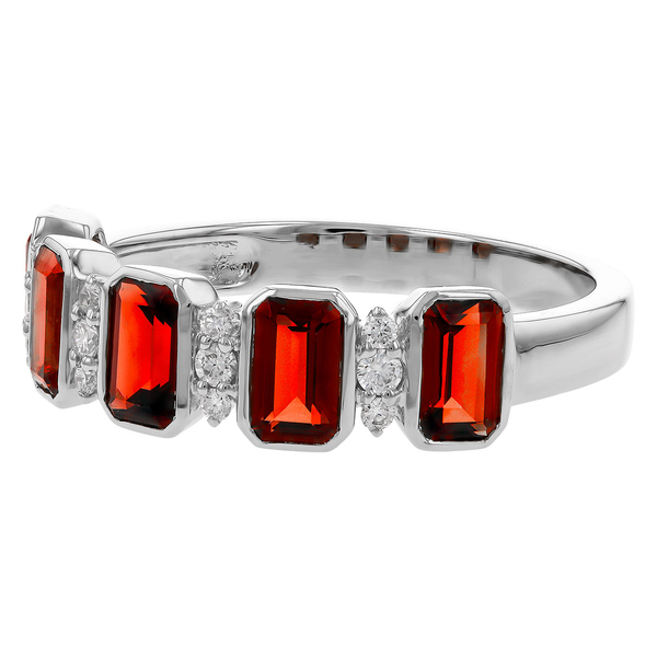 14K White Gold Garnet and Diamond Ring Image 3 Diny's Jewelers Middleton, WI