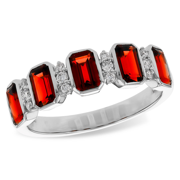 14K White Gold Garnet and Diamond Ring Diny's Jewelers Middleton, WI