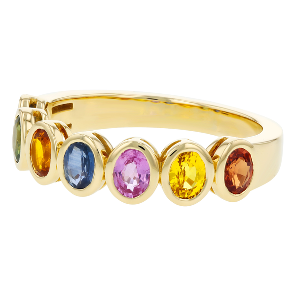 14K Yellow Gold Multicolored Sapphire Ring Image 3 Diny's Jewelers Middleton, WI