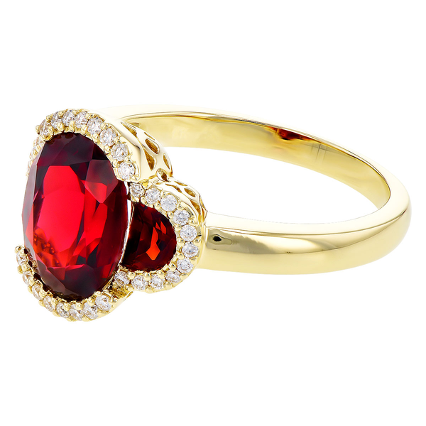 14K Yellow Gold Garnet and Diamond Ring Image 2 Diny's Jewelers Middleton, WI