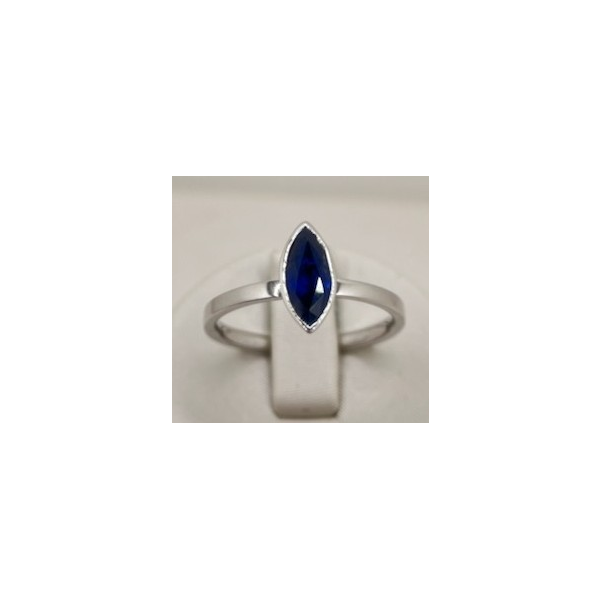 14K White Gold Marquise Cut Blue Sapphire Ring Diny's Jewelers Middleton, WI