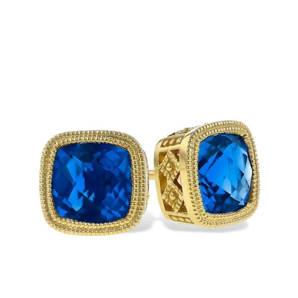 14K Yellow Gold London Blue Topaz Earrings Diny's Jewelers Middleton, WI