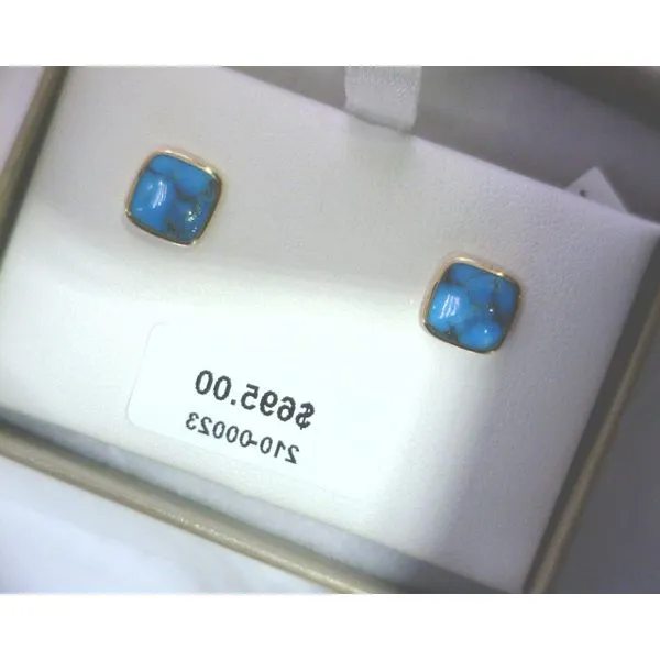 14K Yellow Gold Kingman Turquoise Earrings Diny's Jewelers Middleton, WI