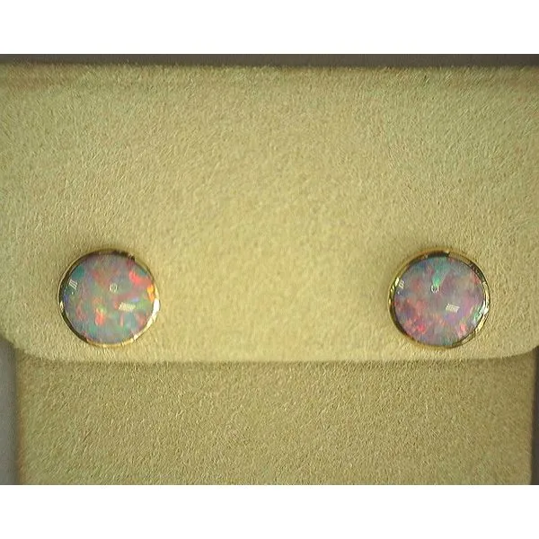 14K Yellow Gold Kabana Opal Bezel Earrings Diny's Jewelers Middleton, WI