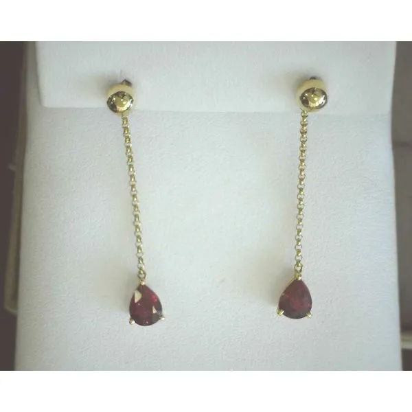 14K Yellow Gold Ruby Pear Earrings Diny's Jewelers Middleton, WI