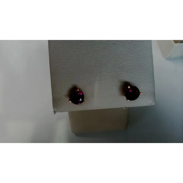 14K Rose Gold Rhodolite Garnet Round Earrings Diny's Jewelers Middleton, WI