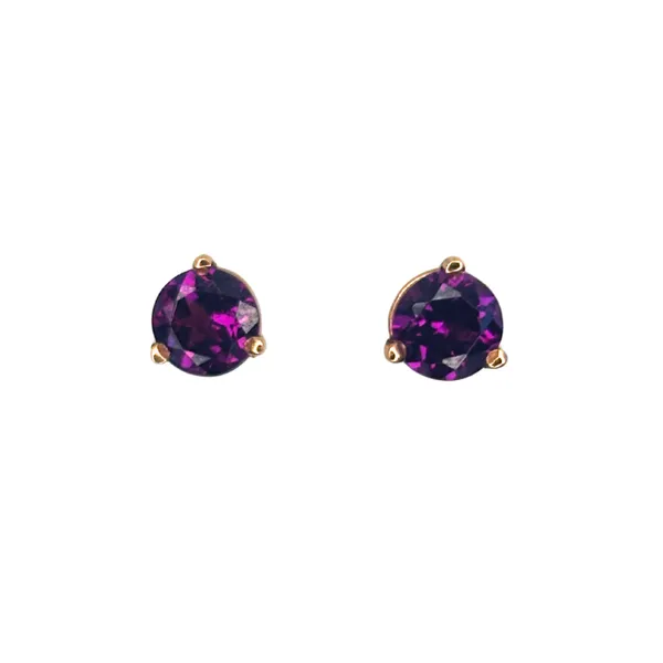 14K Rose Gold Rhodolite Garnet Round Earrings Diny's Jewelers Middleton, WI