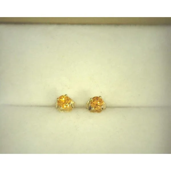 14K White Gold Citrine Round Earrings Diny's Jewelers Middleton, WI