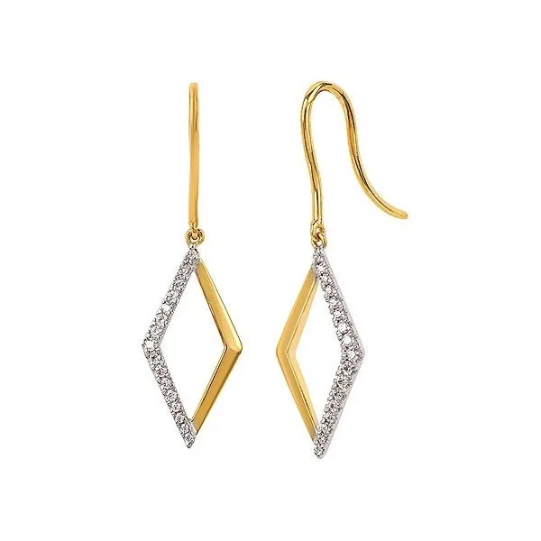 14Kt Yellow Gold Diamond Dangle Earrings Diny's Jewelers Middleton, WI