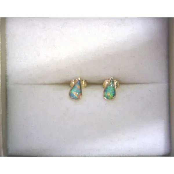 14Kt Yellow 5 Star Inlay Earrings Diny's Jewelers Middleton, WI