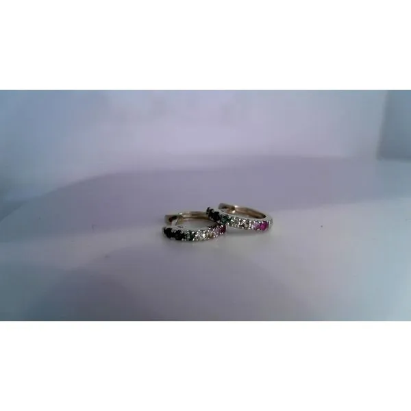 14Kt Yellow Rainbow Sapphire Huggie Earrings Diny's Jewelers Middleton, WI