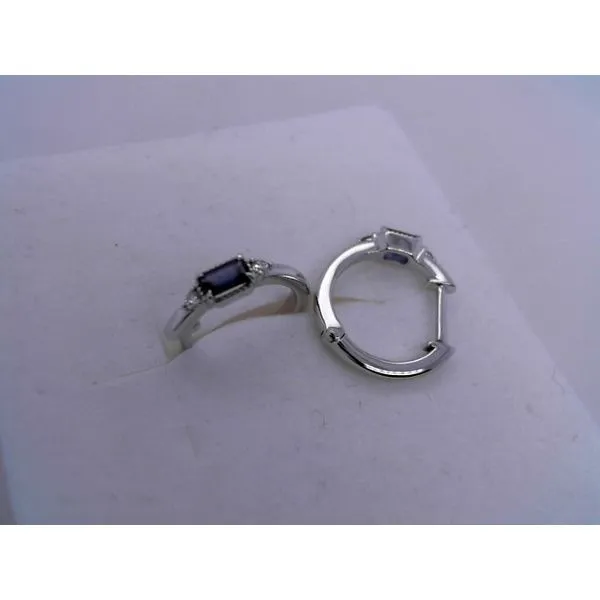 14Kt White Sapphire Huggie Earrings Diny's Jewelers Middleton, WI