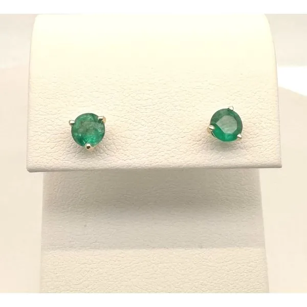 14KT Yellow Gold Emerald Stud Earrings Diny's Jewelers Middleton, WI