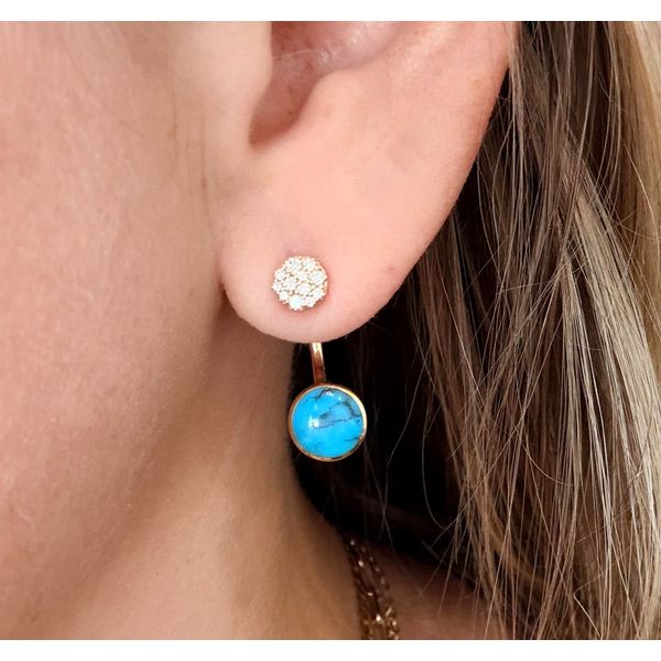 14Kt Yellow Kingman Turquoise Earrings Diny's Jewelers Middleton, WI