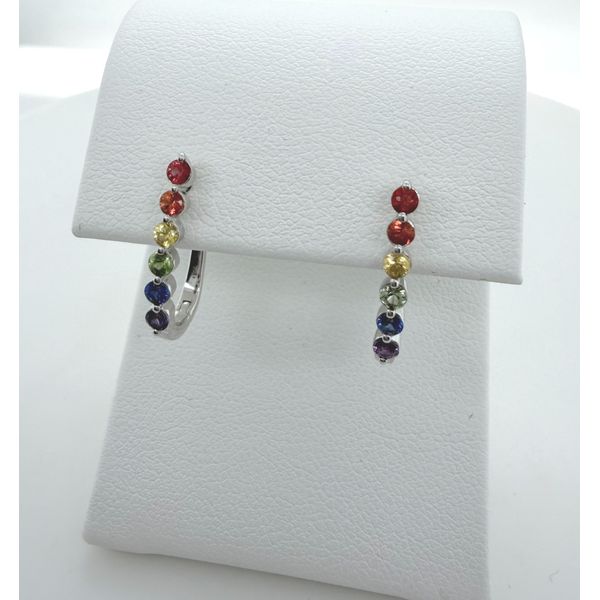 14KW Saph Rainbow ER 12RD.53ctw 2.1x16.5MM Diny's Jewelers Middleton, WI