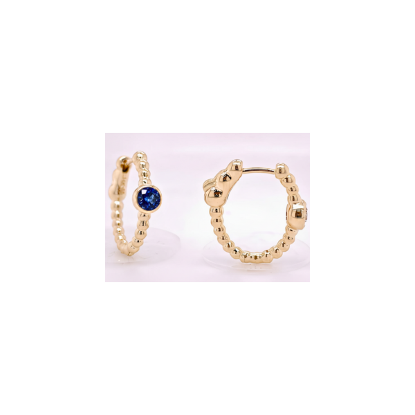 14K Yellow Gold Sapphire Hoop Earrings Diny's Jewelers Middleton, WI