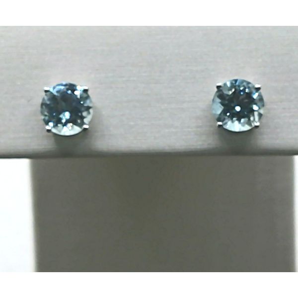 14K White Gold Aquamarine Stud Earrings Diny's Jewelers Middleton, WI