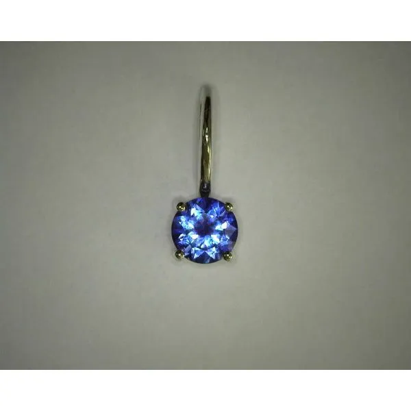 14K White Gold Ceylon Sapphire Round Pendant Diny's Jewelers Middleton, WI