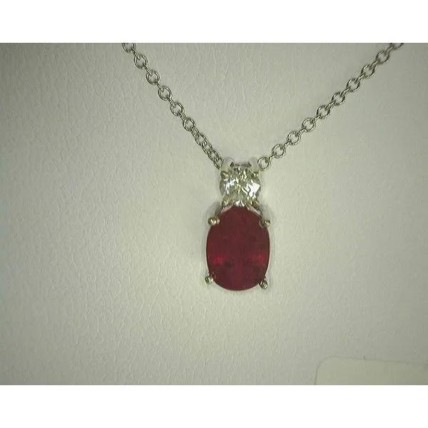 14K White Gold Ruby Oval Pendant Diny's Jewelers Middleton, WI